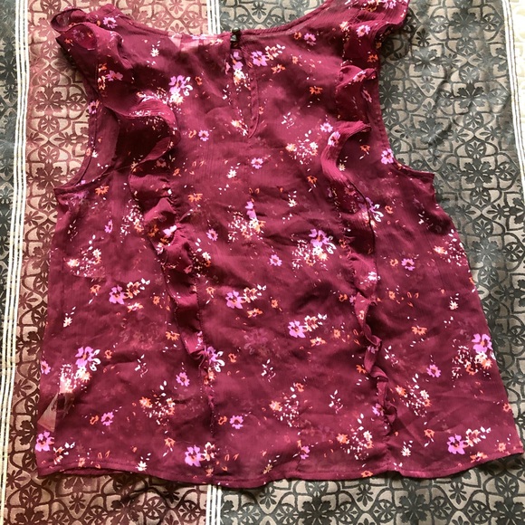 Maroon Ruffle Tank - Picture 2 of 5